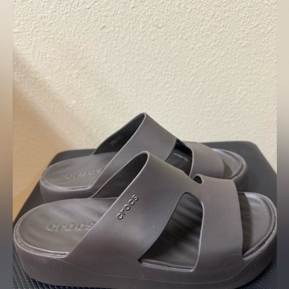 CROCS Shoes - CROCS Dark Brown Slide Sandals